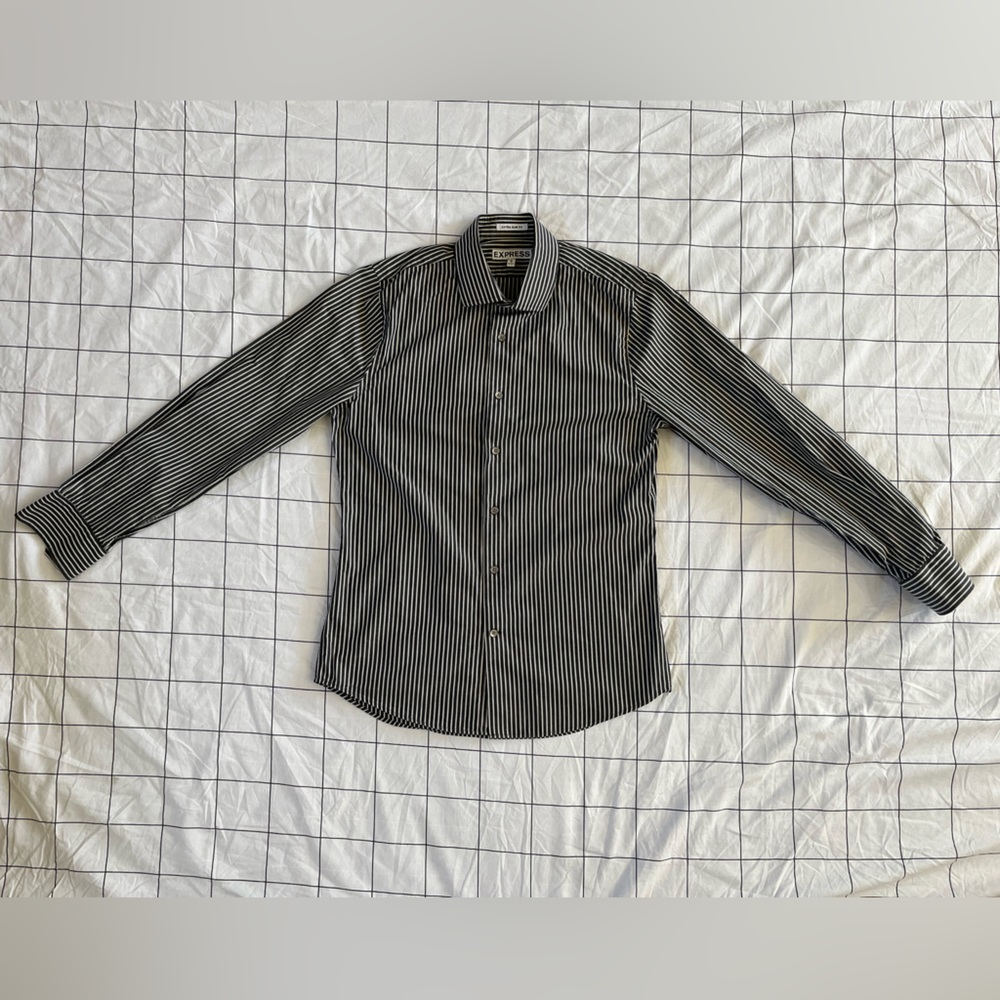 Express striped dress shirt. Medium. Blue and white.